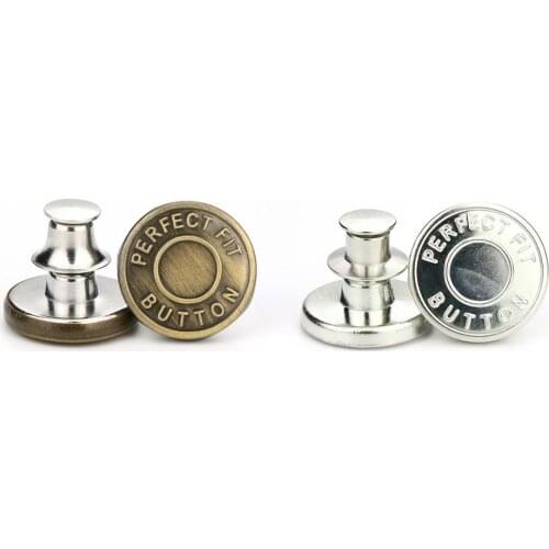 12 PCS Replacement Jean DIY Nail-free Buttons No Sew Instant Button 17mm Detachable Pants Button Craft Decoration Buttons