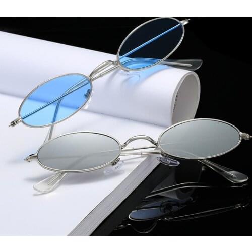 LongKeeper 2020 Oval Sunglasses Women Fashion Small Metal Frame Yellow Red Sun Glasses Men Vintage Eyeglasses UV400 Oculos