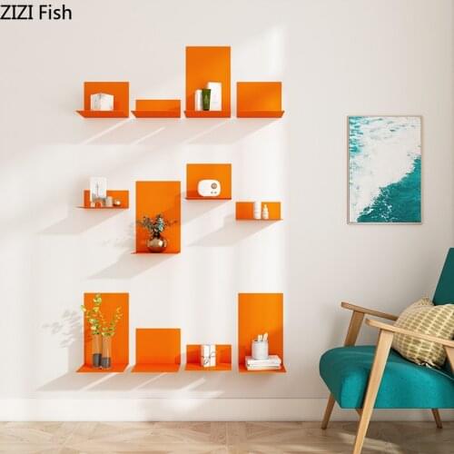 Modern European-style Metal Shelf Wall Pendants Living Room TV Background Wall Bolt Inserting Type Wall Hanging Home Decoration