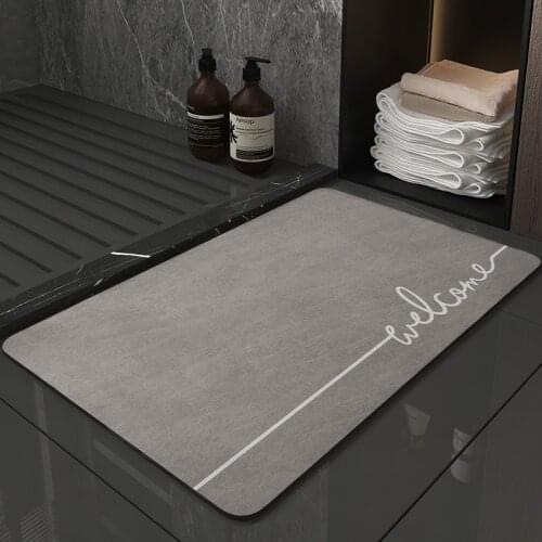 Modern Nonslip Bath Mat Suede Fabric Moisture Absorbent Bathroom Carpets Durable Toilet Floor Rug Shower Room Foot Pad 4 Sizes