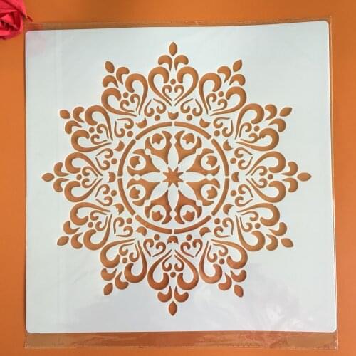30x30cm Large Mandala Wheel Decorative Stencil Stencils Wall Scrapbook Coloring Book Embossing Album big stencil geometry