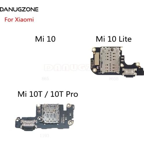 USB Charging Dock Port Socket Jack Connector Charge Board SIM Card Tray Slot Flex Cable For Xiaomi Mi 10 Lite 5G 10T Pro