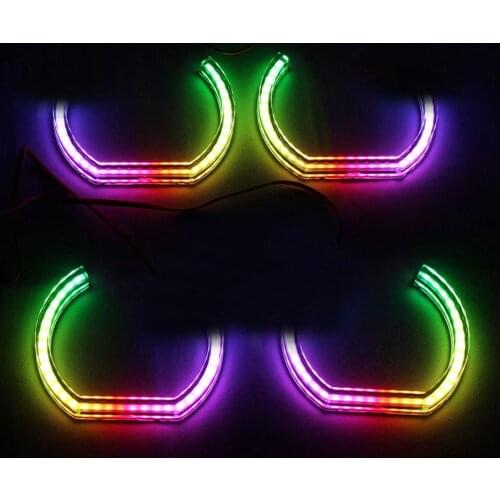 Revolving Dynamic Angel Eyes RGBW Sequential Flowing For BMW F30 F31 F34 E71 E72 E70 E81 E82 E83 E87 E88 E90 E91 E92 E93 E46 ti