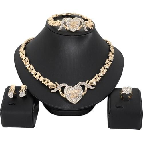 Dubai gold color jewelry sets Nigerian wedding woman accessories jewelry set fashion African designer jewelry set Wholesale