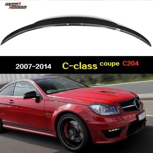 Real Carbon Fiber Rear Trunk Lid Car Spoiler Fit for Mercedes C Class C204 Coupe 2007 - 2014 Car Styling Wings, UV Cut