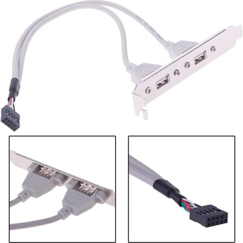 Header Adapter Hot sale 1Pc 2 Port USB2.0 Rear Panel Expansion Bracket to Motherboard USB
