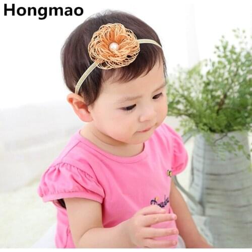 10pcs 2018 Baby Flower Crown Headband Pearls Glitter Hair Bands Children Girls Handmade DIY Headwear Hair Accessories 3 Colors