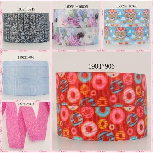 10yards -different sizes -cute pattern solid color ribbon printed Grosgrain ribbon 170721-909