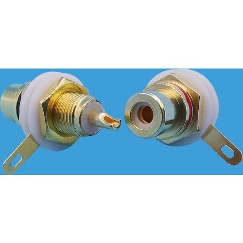 2/5Pcs Gold-Plated RCA Female Socket Chassis Panel PCB Connector Black & Red RCA Jack Panel Mount Chassis Audio Plug Connectors