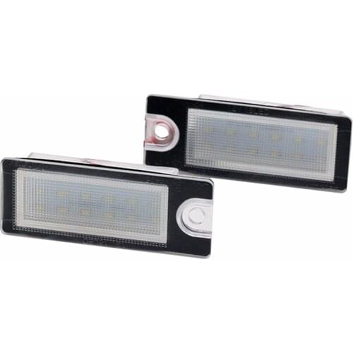 2Pcs/set Super Bright LED License Number Plate Light for Volvo V70/XC70/S60/S80/XC90 18# High Power LED Chips 6000K