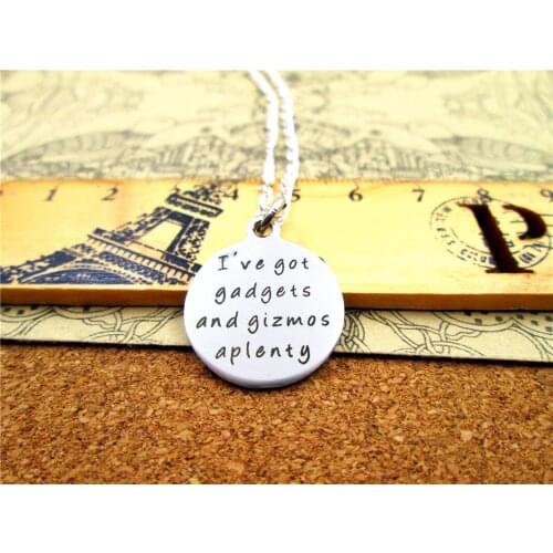 3pcs/lot Fashion stainless steel necklace "I've got gadgets and gizmos aplenty" Pendant necklace Gift more style for choosing