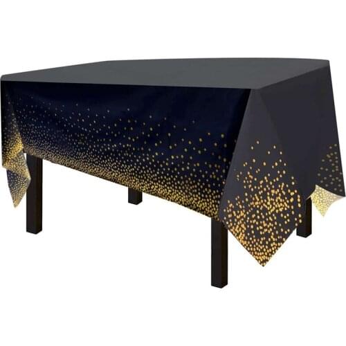 4 Pack Premium Black Disposable Plastic Table Cover Waterproof Disposable Tablecloths for Party Table Cloths