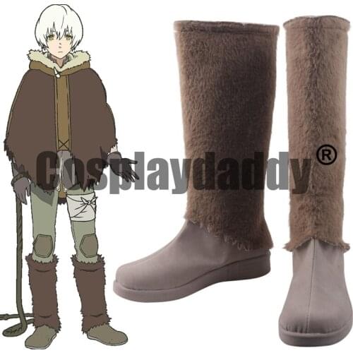 To Your Eternity Fumetsu no Anata e Immortal Fushi Fu-chan Anime Cosplay Shoes Faux Fur Knee-high Boots S008