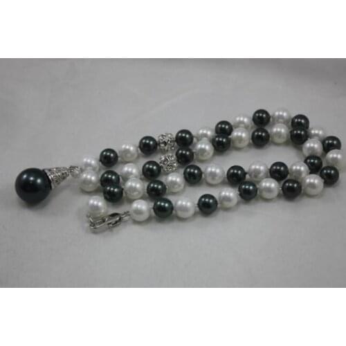 Free shipping 1row Hot Jewelry Purple Yellow Pink Black Green Red Blue Tiger Eye white 8mm shell pearl Jade Pendant Necklace 18