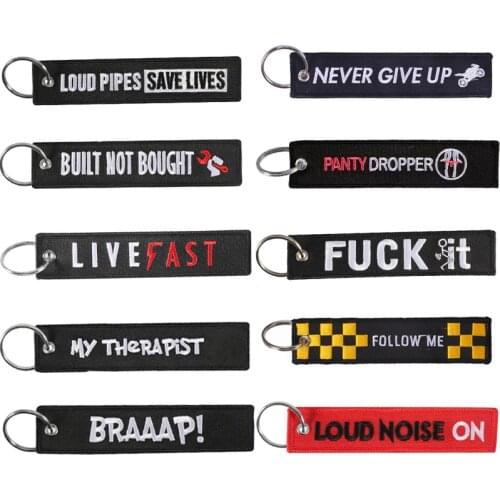 Embroidery Motorcycle Cars Keychain Key Holder Moto llaveros Key chain Key Fobs customize keyring ATV Key tags Chaveiro jewelry