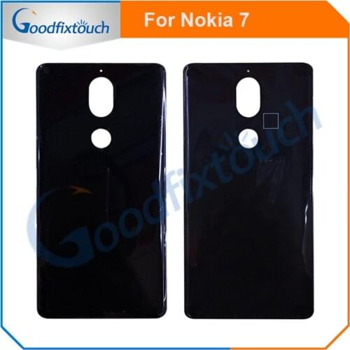Black For Nokia 7 N7 Back Battery Cover Rear Cover Glass Housing Case For Nokia7 Replacement Parts