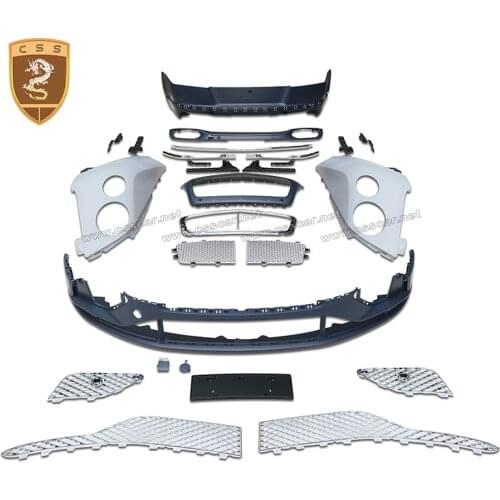 For 2012 Bentley Continental GT GTC Upgrade 2017 New Style Body Kits PP Material Front Rear Bumper Grille Carbon Fiber Fender