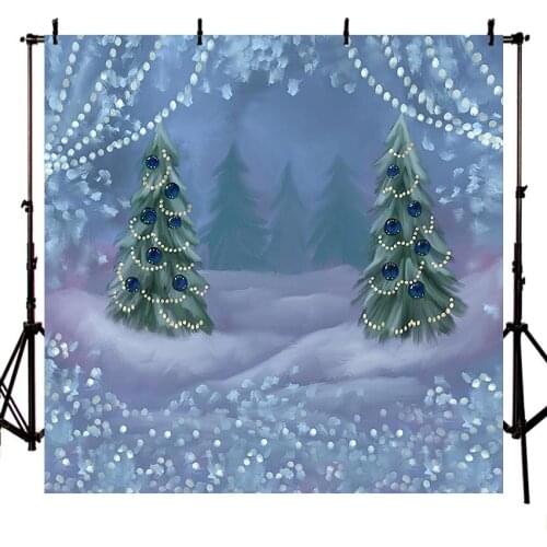 Winter Christmas Tree Photography Backgrounds Snowflake Bokeh Lights Baby Portrait Backdrops Photo Studio Photozone Decor Props
