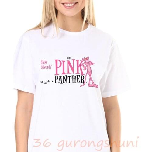 Graphic tees tops tshirts gothic kawaii pink panther tshirt women t shirt anime cartoon korean vintage clothes 2020 dropshipping