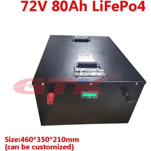 GTK OEM LiFePo4 battery 72V 80Ah 5760Wh lithium with BMS for 5000W 6000W Golf Cart marine power supply +10A Charger