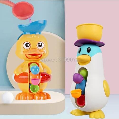 Bath Toys Cute Duck Waterwheel Elephant Baby Shower Toys Baby Play Water Toys Faucet Bathing Water Spray Tool Toys for Children
