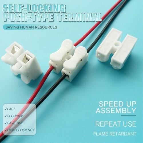 Self-locking Push-type Terminal 50 Pcs Wire connector Screw terminal Barrier Strip Block Terminal Plastic Electrical connector