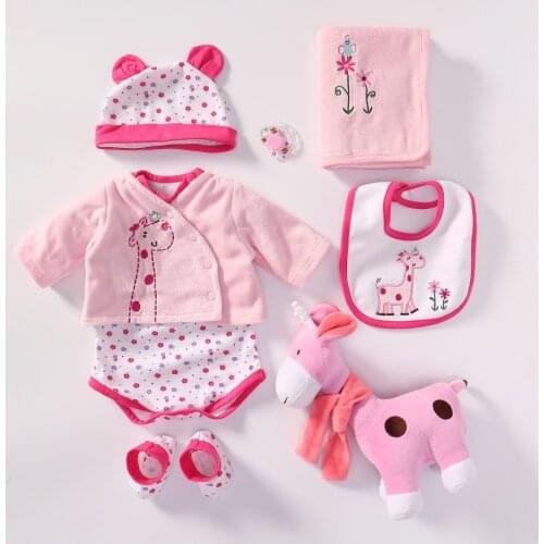 NPK Handmade Baby Doll clothes Accessories Design for 20 -22 inch Reborn Baby Doll Girl Doll Clothes Sets and extra plush gifts