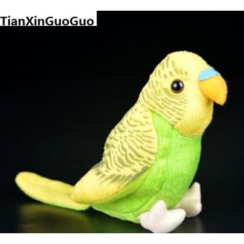 About 12cm small Budgie yellow parrot bird plush toy soft doll baby toy birthday gift w0905