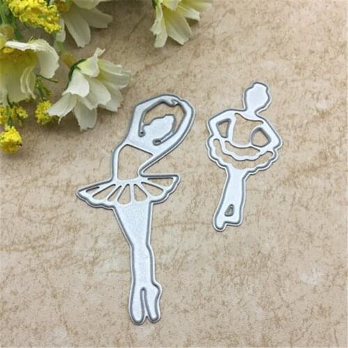 2pcs Dancing Girls Metal Cutting Dies Stencil Scrapbooking Photo Album Card Paper Embossing Craft DIY Dies Cut