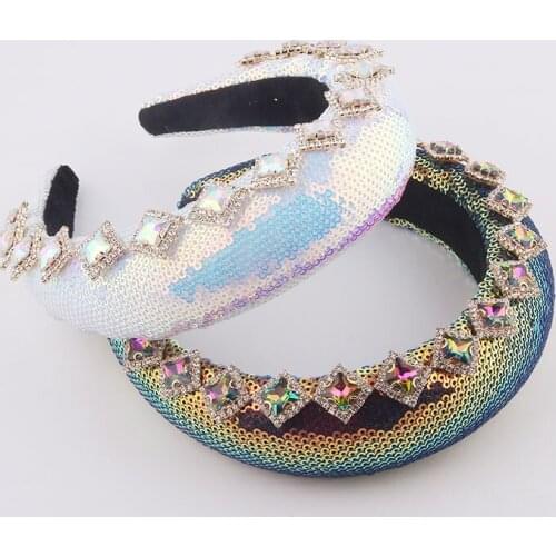 Fashion Color Diamond Hair Accessories Gemstone Headband Prom Party Hair Accessories Headwear Acesorios Para El Pelo