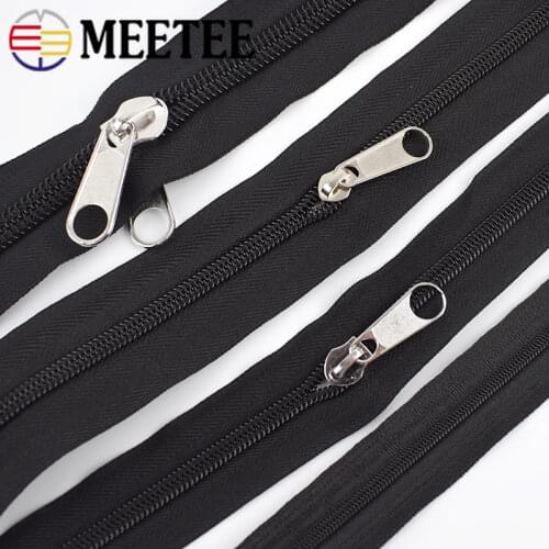 10Meters 3#5#8#10# Black Nylon Coil Zippers In Roll with Sliders for Luggage Bags Tent Zip Repair Sewing Accessories Craft