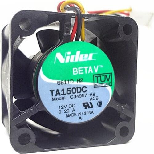NIDEC TA150DC C34957-68 40x40x28mm 4cm DC 12V 0.29A 3 Line Dual Ball Bearing Server Inverter Axial Cooling Fan
