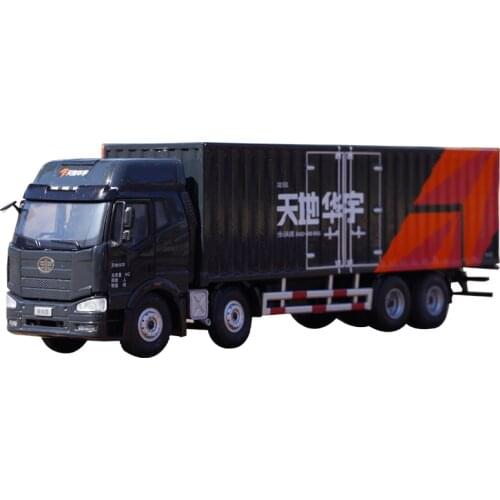 Original factory 1:48 Diecast FAW Jiefang J6 diecast van container truck model Tiandihuayu diecast container truck model