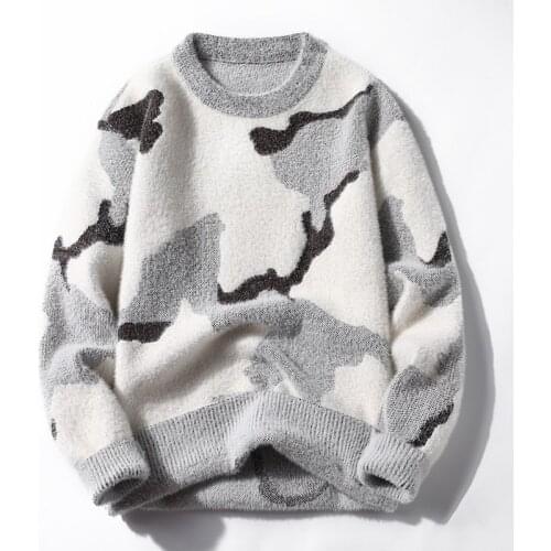 Fall Winter Soft Cashmere Sweater Men Thick Warm Camouflage Style Male Pullovers Top Quality Printed Mens Christmas Sweaters