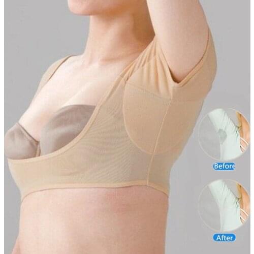 1 Pc T-shirt Armpit Sweat Pads Underarm Reusable Armpit Absorbent Pads Anti Sweats Tops for Women Summer Underwear M L Size