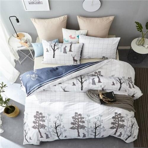 1.5M/1.8M/2M Bed Supplies Printing three-piece Set Washable Quilt Cover Bed Sheet Pillow Cases Kit Home Textiles Room Beddings