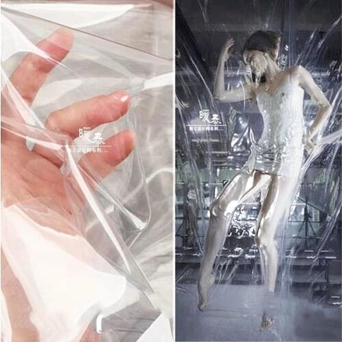 Transparent TPU Fabric PVC Waterproof DIY Raincoat Clothing Windbreaker Crystal Bags Decor Plastic Designer Fabric 0.4 or 0.5 mm