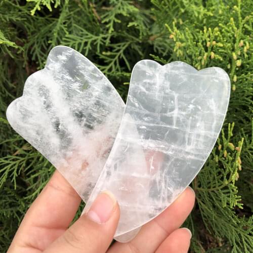 Clear Quartz Scraper Multiple Materials Scraping Board Back Foot Guash Scratch Massager Crystal Stone Gua Sha Massage Tools