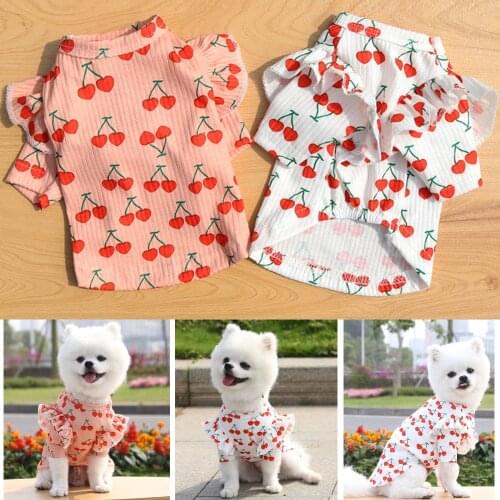 Spring and Summer Polyester Dog Clothes Bottoming Shirt Cat Coat Small Medium-Sized Dog Fight Teddy Bichon Pet Supplies