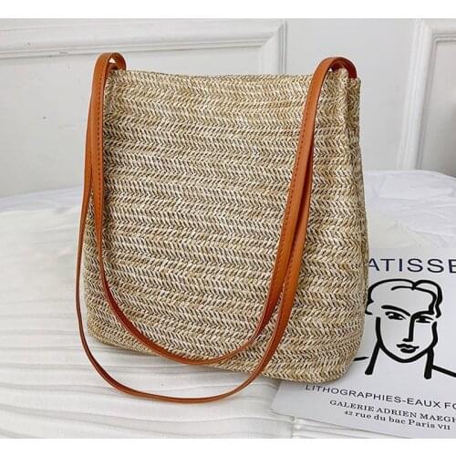 Women Bohemia Straw Bag Woven Round Rattan Shoulder Bags Crossbody Summer Beach Bags /BY