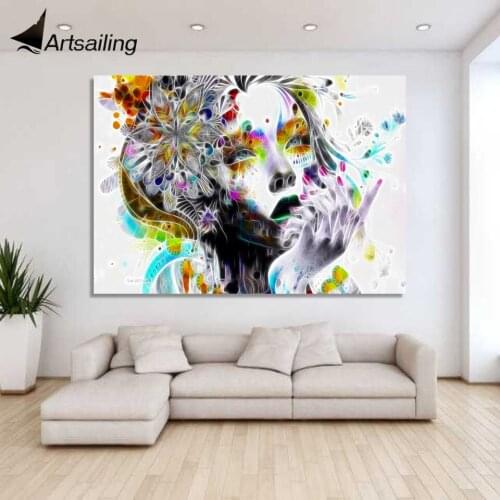 1 Panel Free shipping psychedelic woman print painting on canvas Wall Art Picture Home Decoration/y-2729