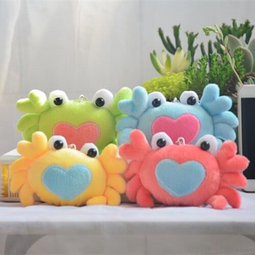 10PCS 15cm Colorful Little Crab Decoration Bag Plush Mini Pendant Keychain Doll Ring Toy