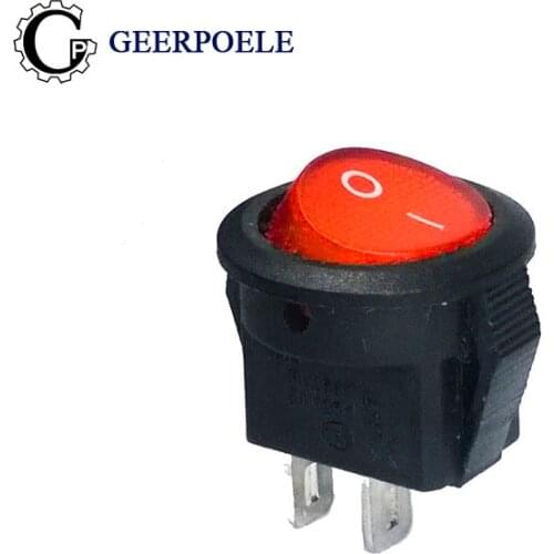 10 pcs/lot 16mm Round 2 Pin 250V 3A Boat Switch Snap-in SPST ON OFF Rocker Position Switch copper feet