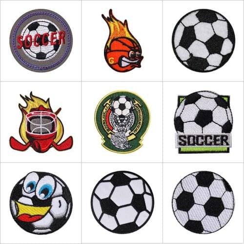 100pcs/lot Anime Embroidery Patch Football Basketball Soccer Sports Clothing Decoration Craft Diy Iron Heat Transfer Applique