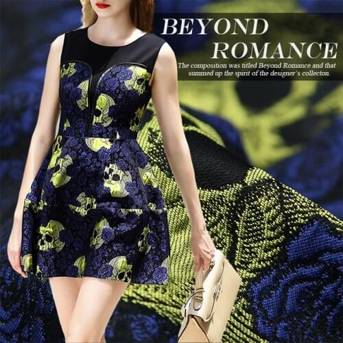 145cm width France Imported Rose Metallic Jacquard Brocade Fabric,3D jacquard yarn dyed fabric for Womens Coat Dress Skirt