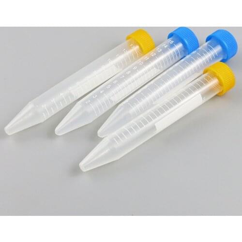 15ml test plastic tube 15cc 1/2oz Graduated centrifuge tube Plastic Centrifuge Tube Pipe Vial Lab Test Container 100pcs