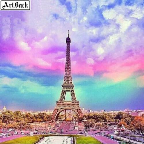 5d diy diamond painting tower France Paris landscape full square diamond mosaic 3d diamond embroidery crafts stickers