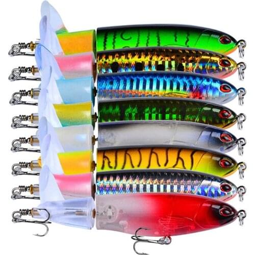 8pcs/Outdoor winter ice fishing hard bait15g/35g Artificial 3D eyes Bass Japan Wobbler Propeller tractor Pesca Fishing tackle