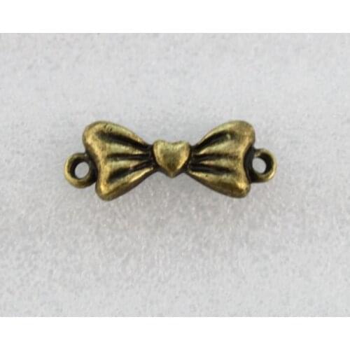 80PCS Antiqued Bronze Heart Knot Link Connectors 22x8mm #23168