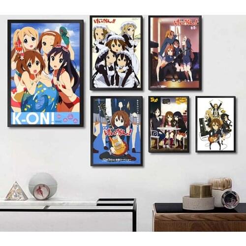 Free Delivery K-ON Japanese anime HD printing Coated Paper poster Wall Sticker Bar Cafe Decorative Painting Frameless